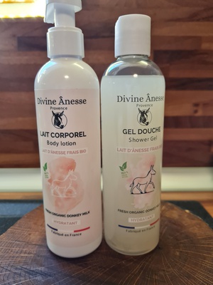 Lot promotionnel: 1 lait d ânesse bio corps +1 gel douche au lait d ânesse bio